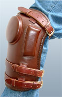 Polo knee guard with buckle strap, tan
