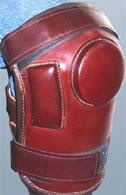 Polo knee guard with velcro strap, brown